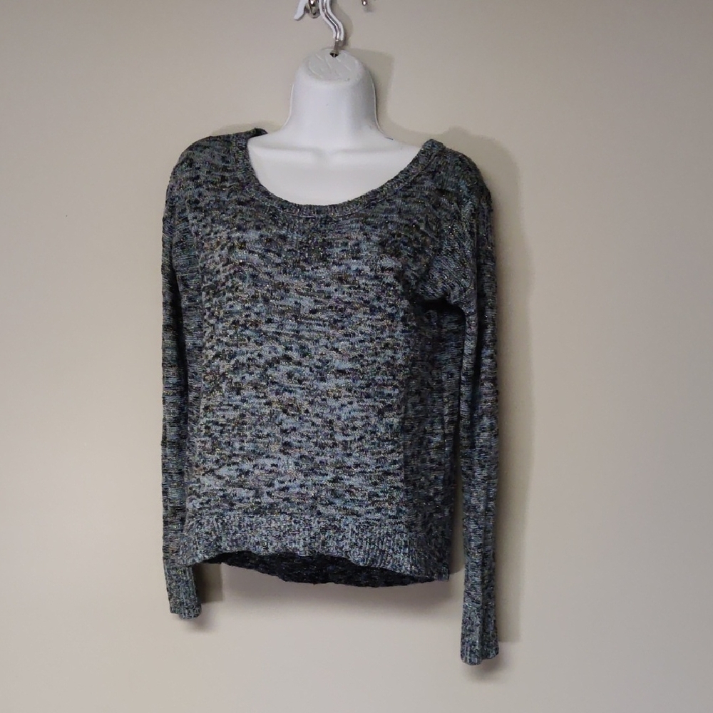 American Eagle Outfitters Blue Metallic Sweater Size XS